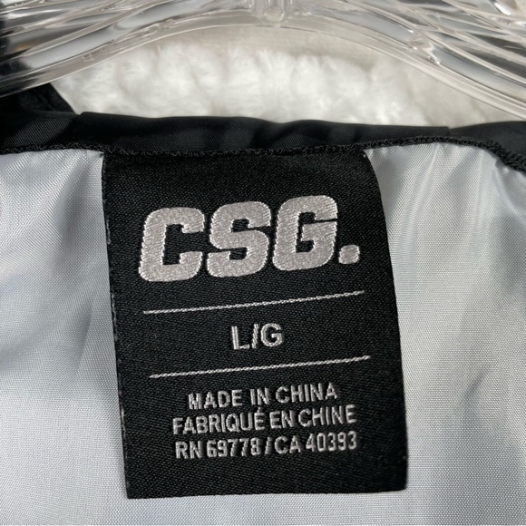 CSG Black White And Purple Full Zip Hooded Windbreaker Size Large - Picture 3 of 6